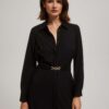Shirt dress with belt