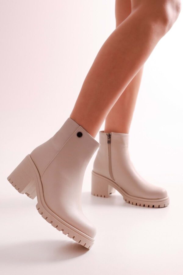 Shoeberry Women's Aycen Beige Skin Boots