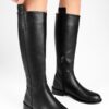 Shoeberry Women's Gox Black Skin Boots