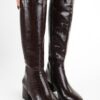 Shoeberry Women's Kiella Brown Crocodile Heeled Boots