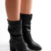 Shoeberry Women's Nollie Black Heels & Ankle Boots