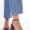 Shoeberry Women's Quo Burgundy Patent Leather High Heel Shoes
