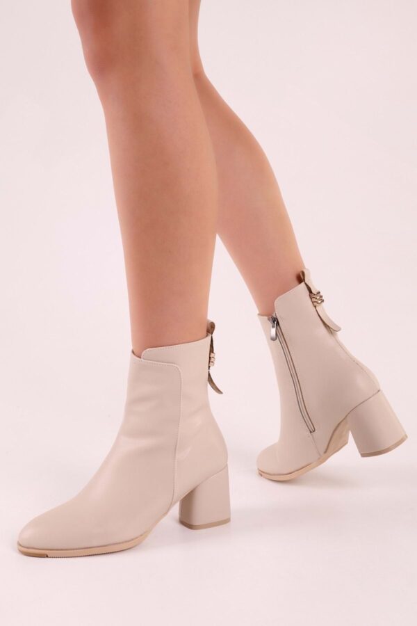 Shoeberry Women's Rien Beige Skin Boots
