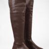Shoeberry Women's Toon Brown Leather Boots