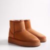Shoeberry Women's y Brown Furry Short Suede Boots Brown Textile