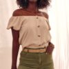 Short push up khaki denim shorts