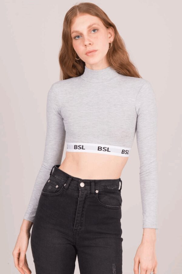 Short top BSL grey turtleneck