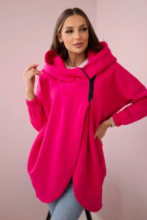 Short-zip sweatshirt fuchsia