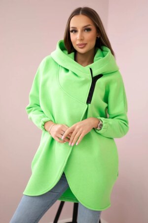 Short zip sweatshirt green neon