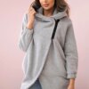 Short zip sweatshirt in grey