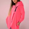 Short-zip sweatshirt in pink neon