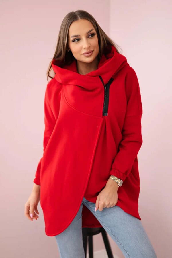 Short zip sweatshirt red