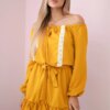 Shoulder dress and lace mustard
