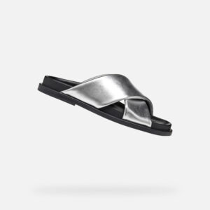Silver women's slippers Geox Adelash - Women's