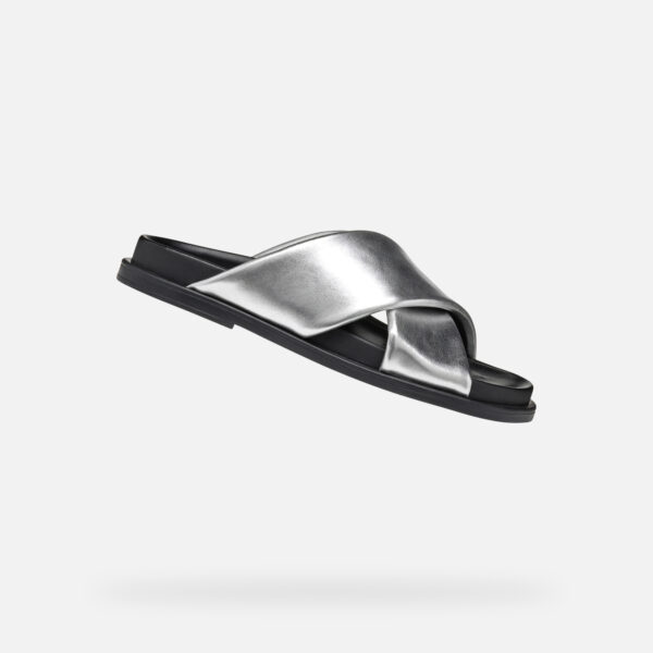 Silver women's slippers Geox Adelash - Women's