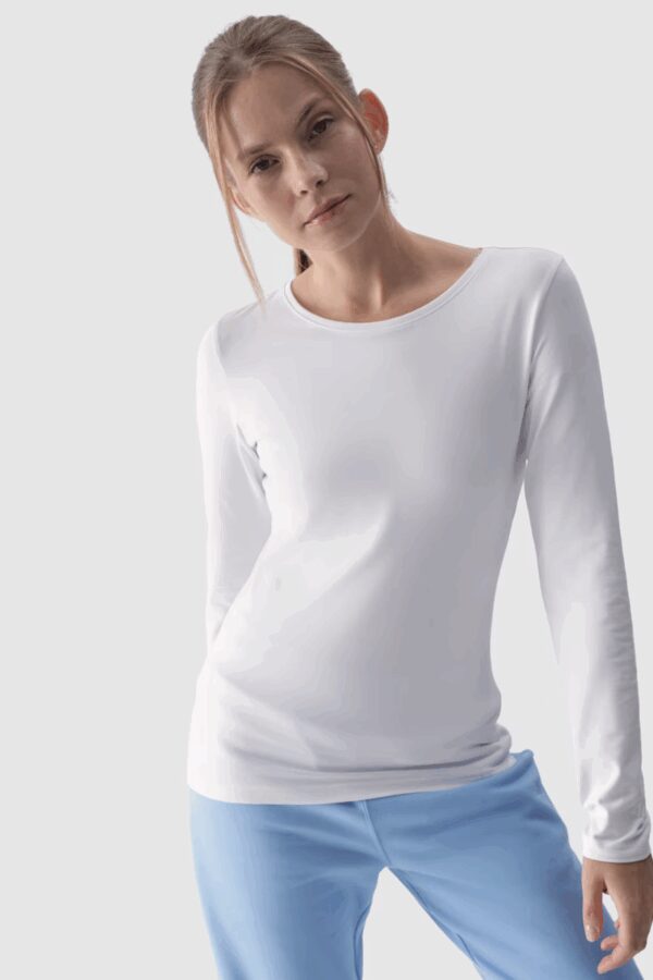 Sima Hosszú Ujjú Póló Longsleeve 4F Fehér 4FWMM00TLO