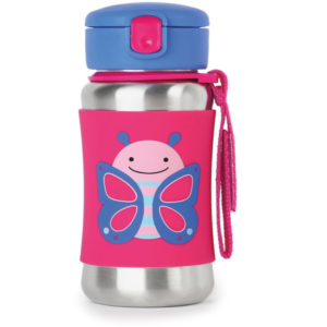 Skip Hop Zoo Straw Bottle rozsdamentes kulacs szívószállal Butterfly 12 m+ 350 ml-Ár