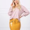 Skirt with decorative mustard zippers