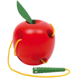 Small foot Threading Game Apple and Worm interaktív játék fából készült 3 y+ 2 db-ár