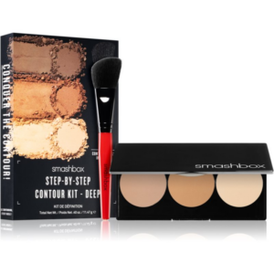 Smashbox Step By Step Contour Kit Púderes highlight és kontúr paletta ecsettel árnyalat Light/Medium 11.47 g-Ár