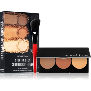 Smashbox Step By Step Contour Kit Púderes highlight és kontúr paletta ecsettel árnyalat Medium/Dark 11.47 g-Ár