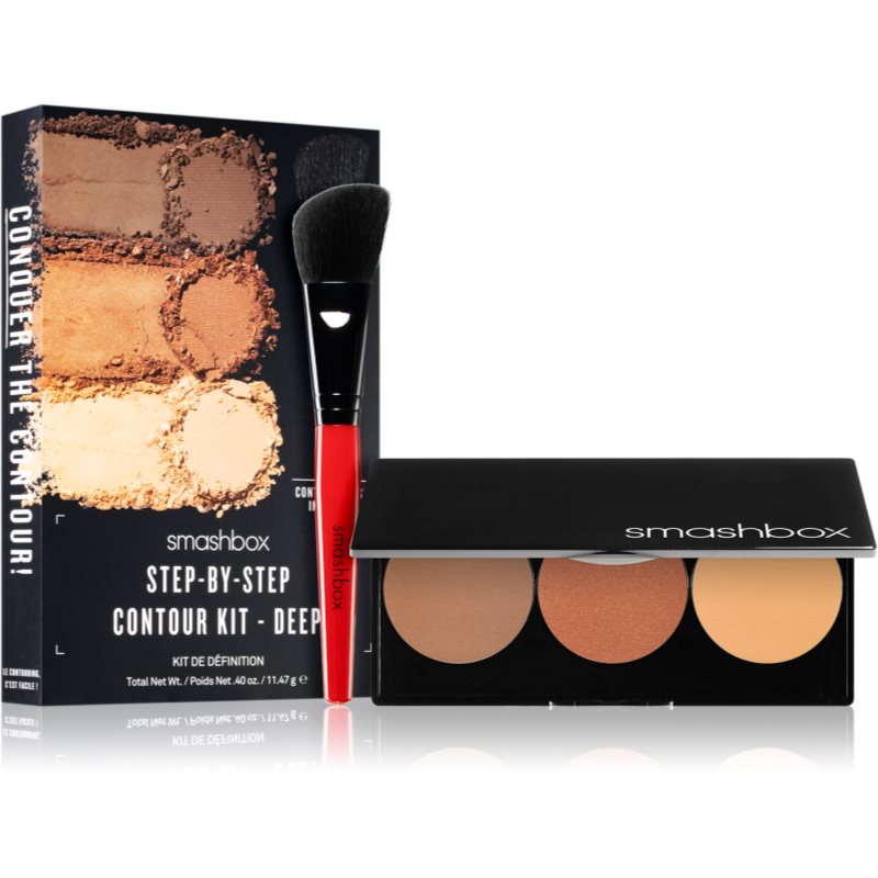 Smashbox Step By Step Contour Kit Púderes highlight és kontúr paletta ecsettel árnyalat Medium/Dark 11.47 g-Ár