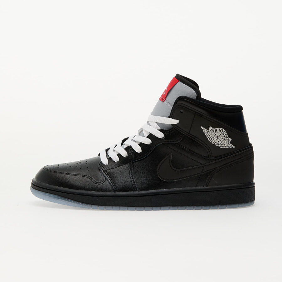 Sneakers Air Jordan 1 Mid Se Black/ Black-White-Wolf Grey-Fire Red-Mtlc Silver EUR 40-alacsony-ár