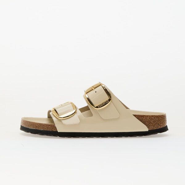 Sneakers Birkenstock Arizona Big Buckle Natural Leather Patent High-Shine Ecru EUR 36-alacsony-ár
