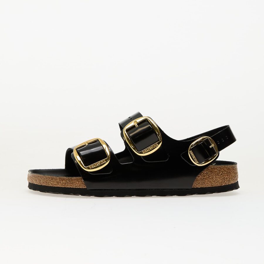 Sneakers Birkenstock Milano Big Buckle Natural Leather Patent High-Shine Black EUR 37-alacsony-ár