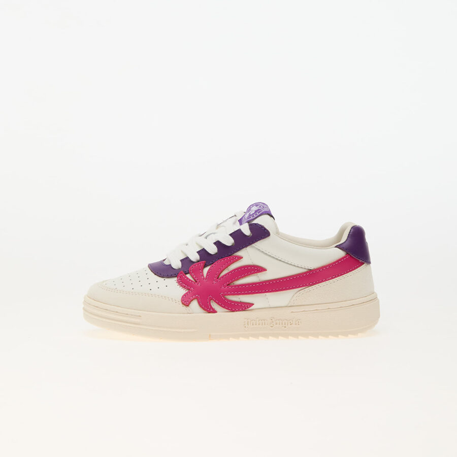 Sneakers Palm Angels Kids Palm Beach University Leather White Fuchsia EUR 33-alacsony-ár