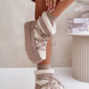 Snow boots on platform with binding light beige Izathiel