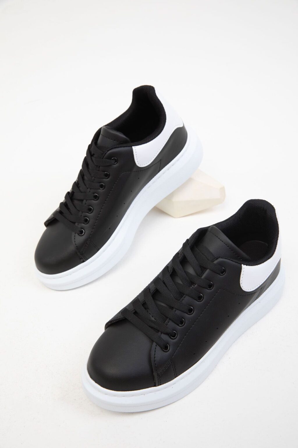 Soho Black-White Patent Leather Women's Sneaker 19845