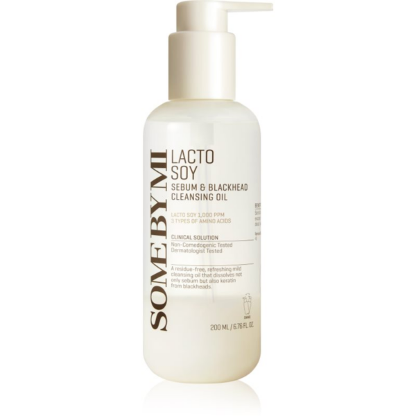Some By Mi Lacto Soy Sebum & Blackhead Cleansing Oil gyengéden tisztító olaj az érzékeny arcbőrre 200 ml-Ár