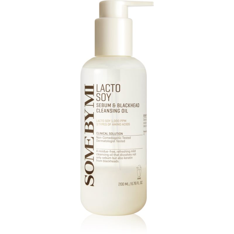 Some By Mi Lacto Soy Sebum & Blackhead Cleansing Oil gyengéden tisztító olaj az érzékeny arcbőrre 200 ml-Ár