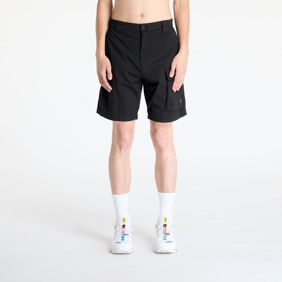 Sort C.P. Company 50 Fili Stretch Cargo Shorts Black 46-alacsony-ár
