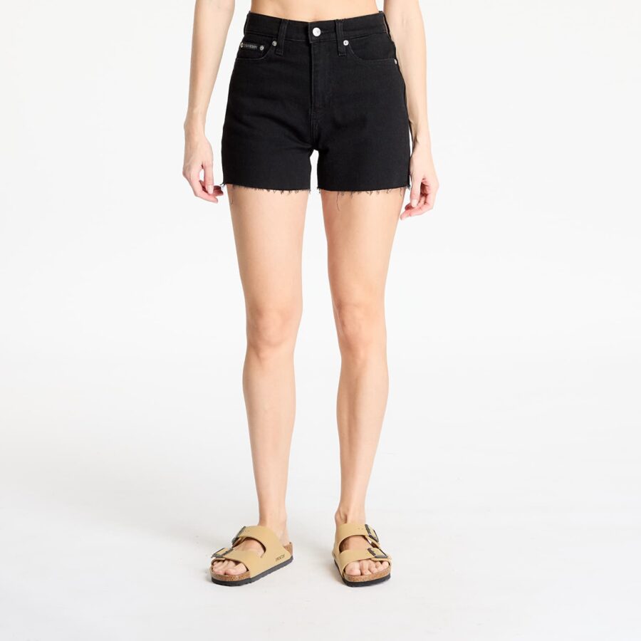 Sort Calvin Klein Jeans Mom Short Denim Black 25-alacsony-ár