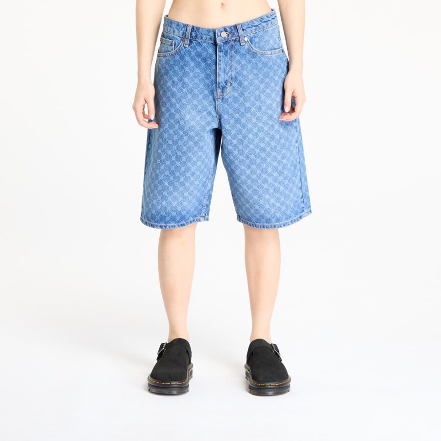 Sort Daily Paper Monogram Denim Shorts Blue L-alacsony-ár