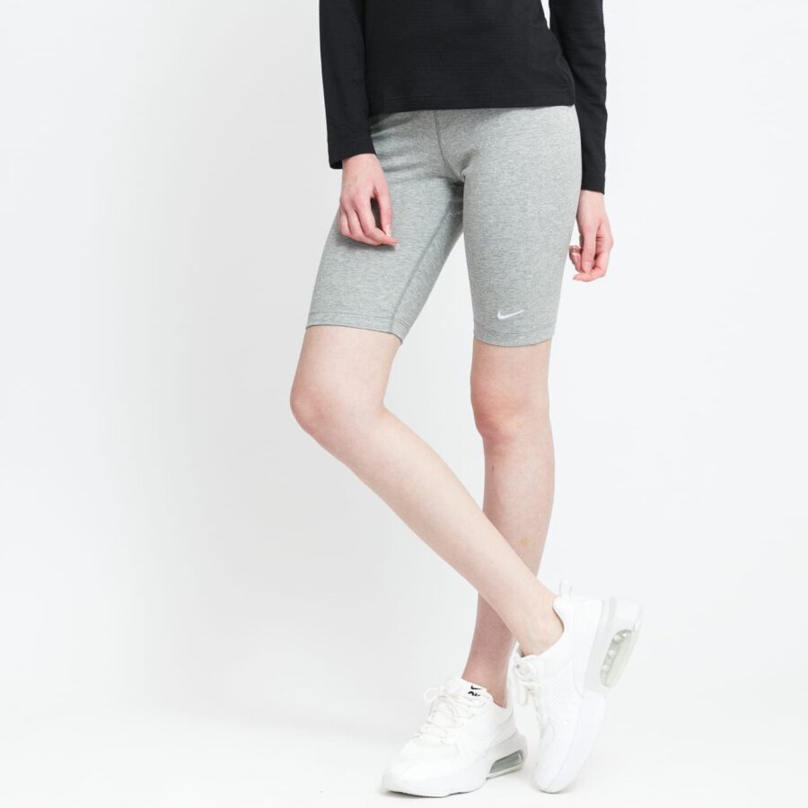 Sort Nike NSW Essential Medium-Rise Biker Shorts Dk Grey Heather/ White XS-alacsony-ár