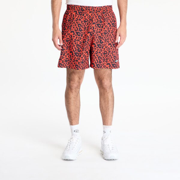 Sort PLEASURES Leopard Active Shorts Red S-alacsony-ár