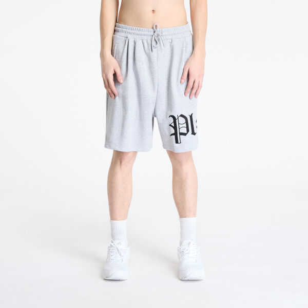 Sort PLEASURES Oe Wide Shorts Grey Mélange S-alacsony-ár