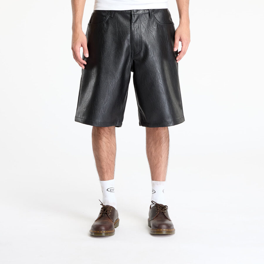Sort PLEASURES Plaster Baggy Shorts Black 38-alacsony-ár