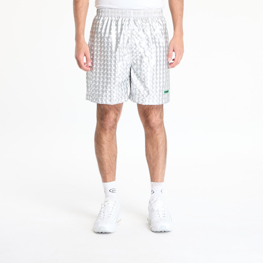 Sort PLEASURES Pulley Active Shorts Silver S-alacsony-ár