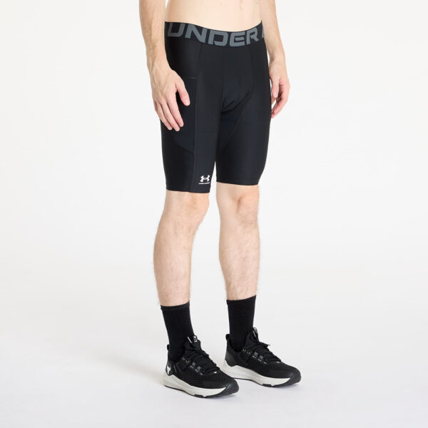 Sort Under Armour HeatGear Armour Long Shorts Black/ White L-alacsony-ár