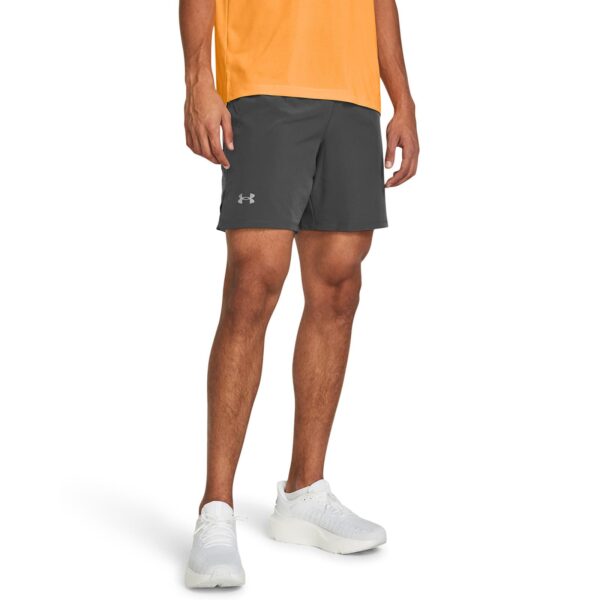 Sort Under Armour LAUNCH PRO 7'' SHORTS Castlerock/ Castlerock/ Reflective L-alacsony-ár