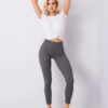 Sötétszürke melange csíkos leggings