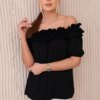 Spanish blouse with a small ruffle in black