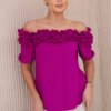 Spanish blouse with a small ruffle of dark purple color