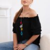 Spanish blouse with decorative sleeves black