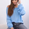Spanish blouse with decorative sleeves blue