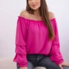 Spanish blouse with decorative sleeves fuchsia